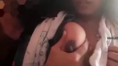 Mallu lovers selfie video with viral romantic boob press