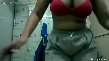 Indian College Girl Changing Her Sports Wear After Gym Homemade