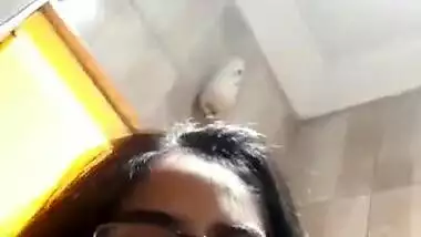 Sexy college girl showing her boobs and fingering pussy 2 video clips part 1